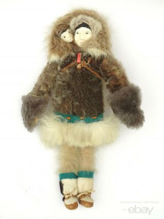 Vtg.  Eskimo Inuit Native American Indian Activity Doll Alaska First Nation Era