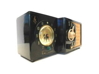 Vintage 50s Old Eames Era Emerson Art Deco Mid Century Antique Clock Tube Radio