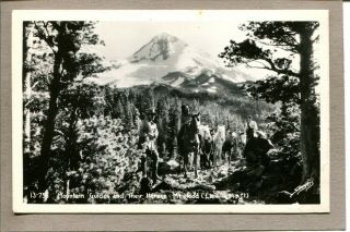 Postcard Or Mt Hood Mountain Guides Horses C1940s Real Photo Rppc 1328n