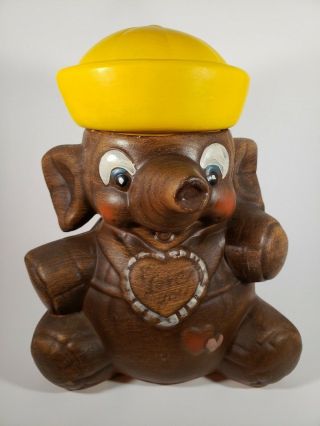 Vntg 60s I Love You Sailor Elephant Ceramic Cookie Jar California Originals Z08