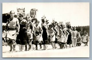 American Hopi Indians Butterfly Dance Vintage Real Photo Postcard Rppc