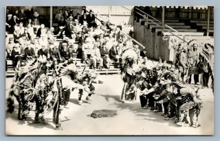 American Indian Sioux Feast Dance Vintage Real Photo Postcard Rppc