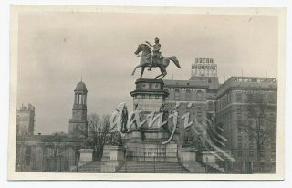 Statue Of George Washington By Richmond Hotel In Virginia Old Photo