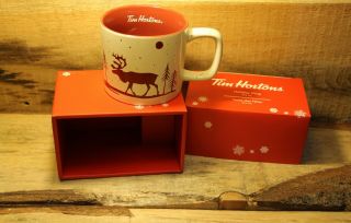 Tim Hortons 2019 Limited Edition Coffee Mug - Red With Cariboo In Gift Box