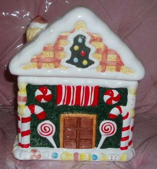 Ceramic Christmas Gingerbread House Cookie Jar (world Bazaar Inc)