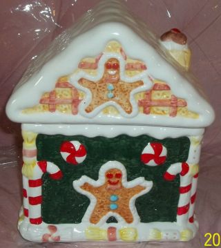 Ceramic Christmas Gingerbread House Cookie Jar (World Bazaar Inc) 2