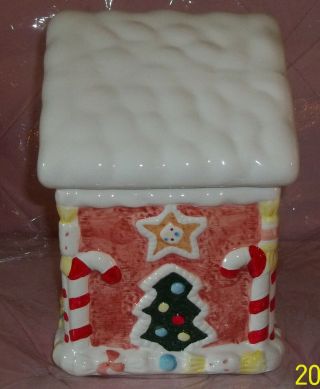 Ceramic Christmas Gingerbread House Cookie Jar (World Bazaar Inc) 3