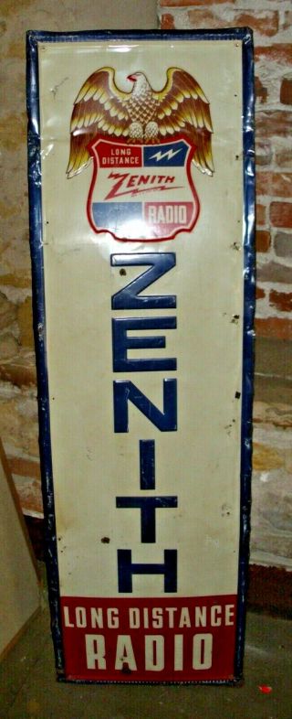 Zenith Long Distance Radio Large Metal Sign