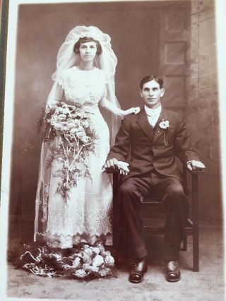 1800’s Cabinet Photo Wedding Couple St.  Louis