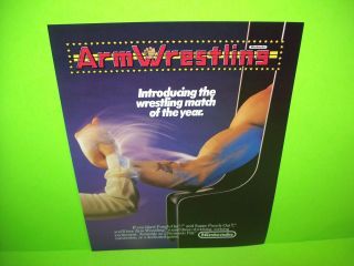 Nintendo Arm Wrestling Nos 1985 Retro Video Arcade Game Sales Flyer