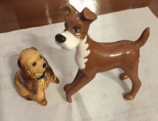 Vintage Hagen - Renaker Disney Lady And The Tramp Dog Ceramic Figurines