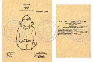 1908 Billiken Royal Order Of Jesters Roj " Good Luck " Shriner Masonic Patent 915