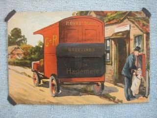 Ww1 Era 1915 " Greetings From Haslemere " Royal Mail.  Fold Out Novelty Postcard