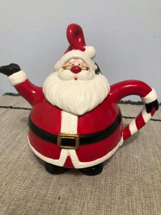 Fitz & Floyd Omnibus Teapot Santa Claus Christmas Decoration