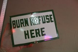 Us Forest Burn Refuse Here Porcelain Metal Sign Smokey Bear Camping Fire Fishing