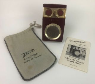 Zenith Royal 500 Tubeless All Transistor Radio 1955