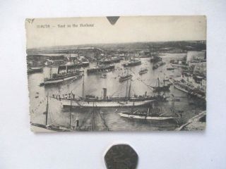 The British Fleet In Malta Harbour - - - Unwritten Postcard