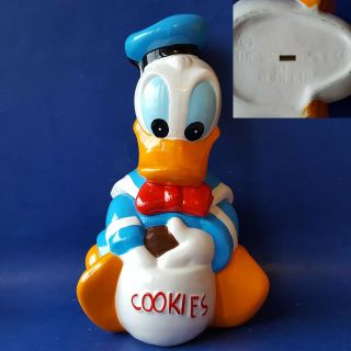 Vintage 1970s The Walt Disney Co.  12 " Donald Duck Ceramic Cookie Jar W/lid.  Euc