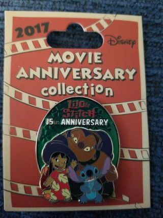 Disney Pin Cast Member Exclusive Movie Anniversary Le 500 Lilo And Stitch 15th