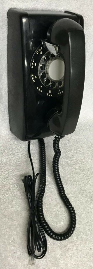 Vintage 1960s Western Electric A/b 554 11 - 69 Black Rotary Dial Wall Mount Phone