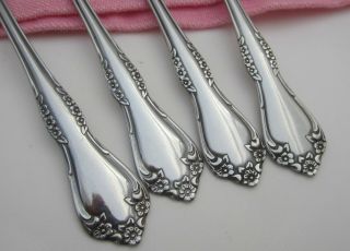 4 Oneida Wm A Rogers Deluxe Stainless MANSFIELD Amadeus SALAD FORKS 6 - 1/4 