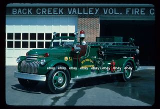 Back Creek Valley Wv 1940s Chevrolet Oren Pumper Fire Apparatus Slide