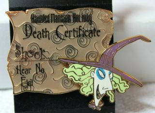 Wdi - Haunted Mansion Holiday Death Certificate - Shock Le 300 Disney Pin 66532