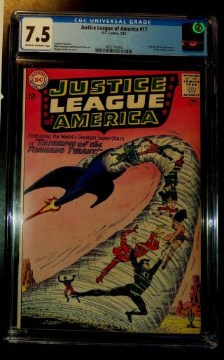 1963 Justice League Of America 17 Dc Comics Cgc 7.  5 Very Fine -