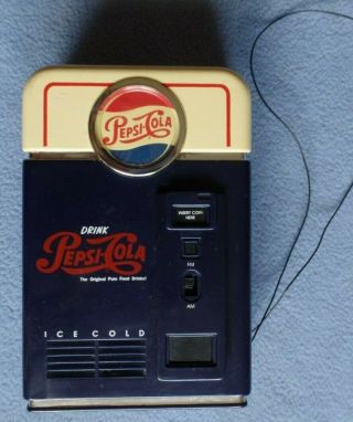 Pepsi Cola Vintage Ice Cold Vending Machine Am Fm Radio Drink Pepsi - Cola 1998