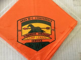 Oa 1972 Area 2 - C Or Ii - C Conclave Neckerchief Hunnikick Lodge Camp Lenape Nj