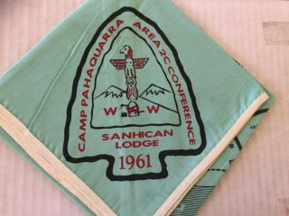 Oa 1961 Area 2 - C Or Ii - C Conclave Neckerchief Sanhican Lodge Camp Pahaquarra Nj