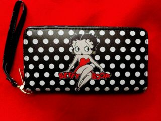 Betty Boop Polka Dot Wristlet/wallet,  With Bonus Item