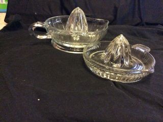 Two Vintage Clear Glass Mid - Centuryreamer Squeeze