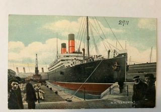 Cunard Steamship Rms Caronia In Graving Dock With White Star Oylmpic
