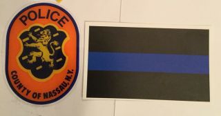 Nassau County Police Inwindshield Authentic Decal,  1 Blue Line Sticker Others