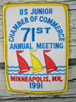 U.  S.  Jaycees 71st Annual 1991 Minneapolis Minnesota Embroidered Patch Sail Boat