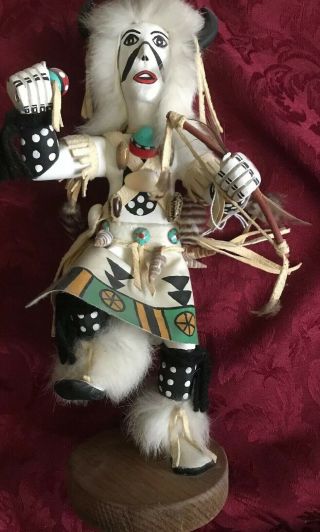 Vintage - Native American - Navajo Carved Kachina Doll - White Buffalo Artist Signed