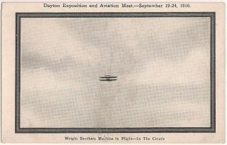 Postcard Oh Wright Brothers Flight Over Dayton Ohio In 1910,  Aviation Exposition