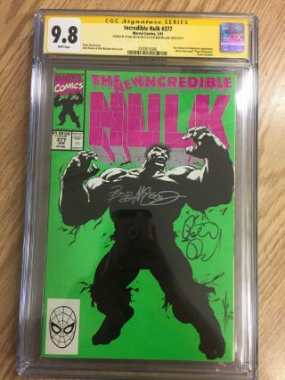 Incredible Hulk 377 9.  8 Cgc Signature Series Ss Professor First Print Avengers