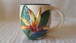 Island Plantations Richly Hand Painted Bird Of Paradise Coffee / Tea Mug