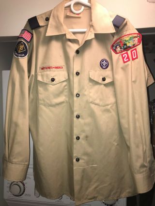 Official Boy Scout Bsa Uniform Long & Short Sleeve Khaki Shirts Men 