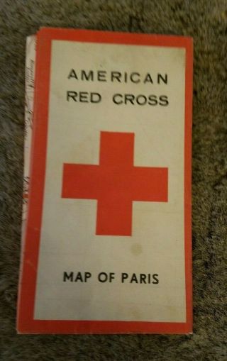 1940s Wwii American Red Cross Map Of Paris