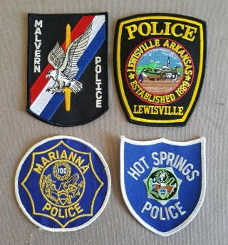 Usa - 4 X Different Police Patches - Arkansas 3