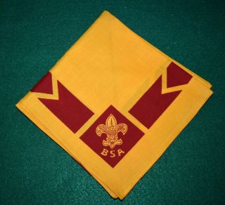 Vintage Boy Scout 1933 - 47 Neckerchief - Gold And Red - Full Square