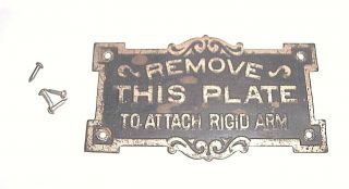 Victor Disc Phonograph Early " Remove This Plate To Attach Rigid Arm "