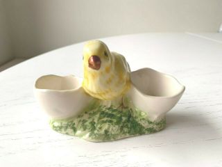 Vintage Chick Hand Painted Porcelain Double Egg Cup