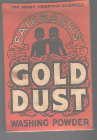 Fairbanks - Lever Bros Gold Dust Twins Washing Powder 61/2 Oz 6 " X4 " Box Usa