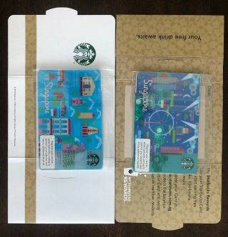 Starbucks Singapore City Gift Cards Set (2013) - Day And Night With Sleeves.