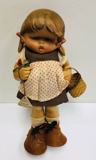 Vintage 1950s Hummel Goebel " Gretl " 11 " Doll - Rubber - Clothing - Tag