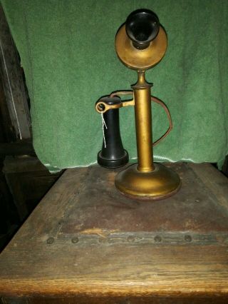 Western Electric Antique Brass Candlestick Telephone